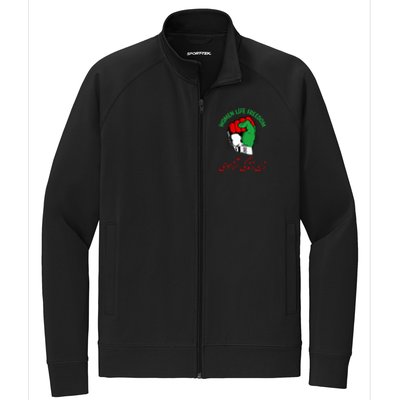 Mahsa, WOMEN LIFE FREEDOM, Cute Iranian Flag Fist Of Iranian Stretch Full-Zip Cadet Jacket