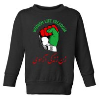 Mahsa, WOMEN LIFE FREEDOM, Cute Iranian Flag Fist Of Iranian Toddler Sweatshirt