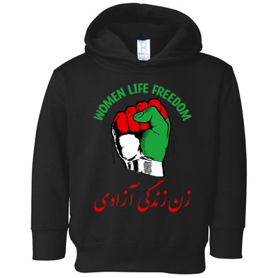 Mahsa, WOMEN LIFE FREEDOM, Cute Iranian Flag Fist Of Iranian Toddler Hoodie