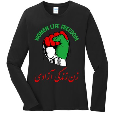 Mahsa, WOMEN LIFE FREEDOM, Cute Iranian Flag Fist Of Iranian Ladies Long Sleeve Shirt