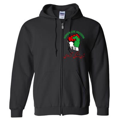 Mahsa, WOMEN LIFE FREEDOM, Cute Iranian Flag Fist Of Iranian Full Zip Hoodie