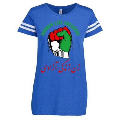 Mahsa, WOMEN LIFE FREEDOM, Cute Iranian Flag Fist Of Iranian Enza Ladies Jersey Football T-Shirt