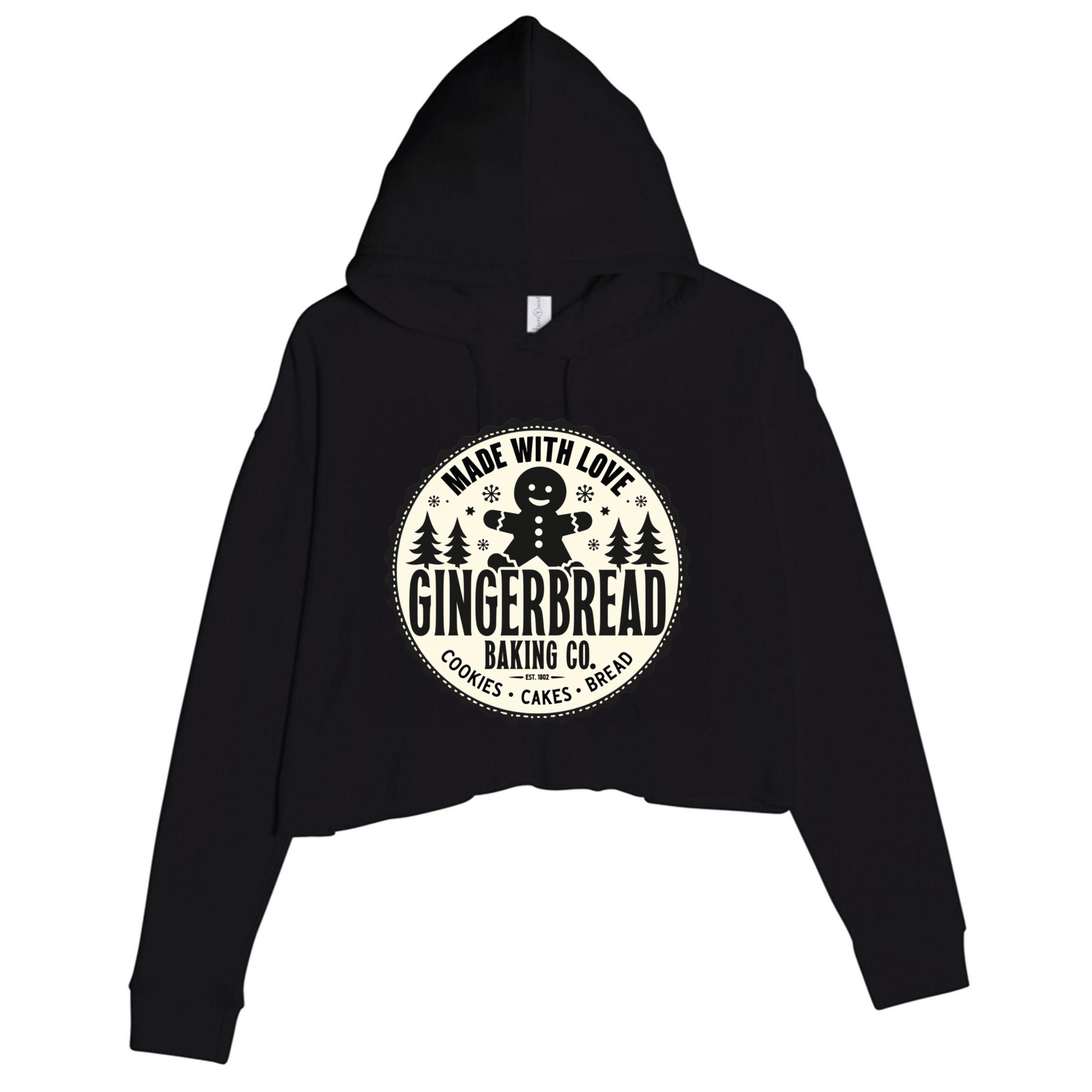 Made With Love Gingerbread Baking Co Crop Fleece Hoodie