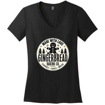 Made With Love Gingerbread Baking Co Women's V-Neck T-Shirt