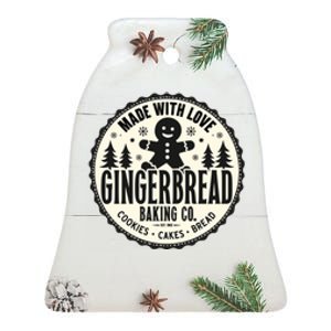 Made With Love Gingerbread Baking Co Ceramic Bell Ornament