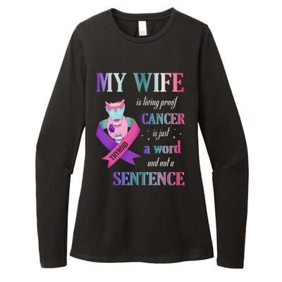 My Wife Living Proof Cancer Is Just A Word Not A Sentence Womens CVC Long Sleeve Shirt