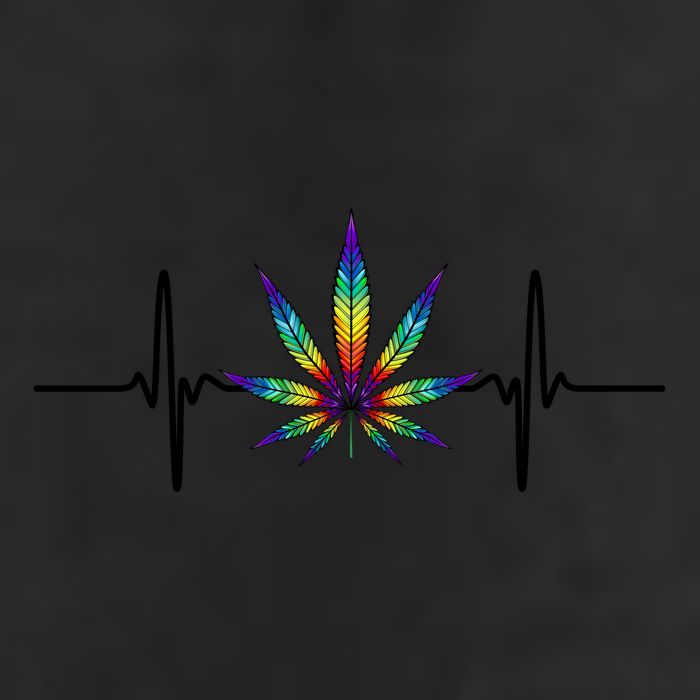 Marijuana Weed Leaf Heartbeat 25L Jumbo Tote