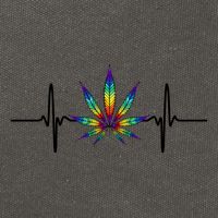 Marijuana Weed Leaf Heartbeat Cotton Canvas Backpack