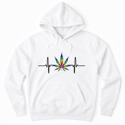 Marijuana Weed Leaf Heartbeat Hoodie