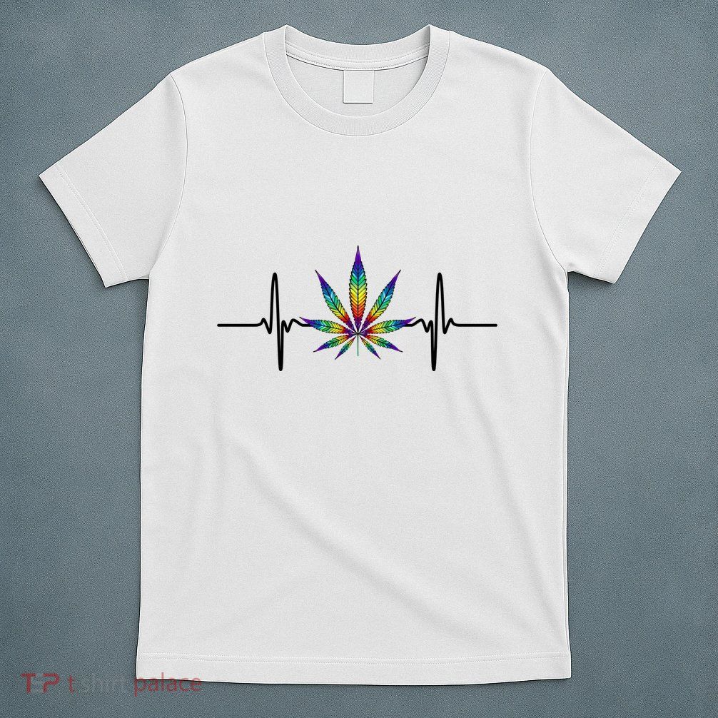 Marijuana Weed Leaf Heartbeat T-Shirt
