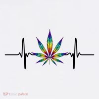 Marijuana Weed Leaf Heartbeat T-Shirt