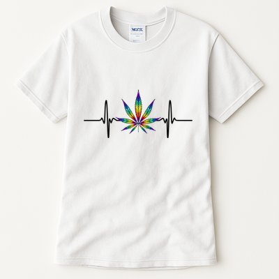 Marijuana Weed Leaf Heartbeat Tall T-Shirt