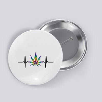 Marijuana Weed Leaf Heartbeat Button