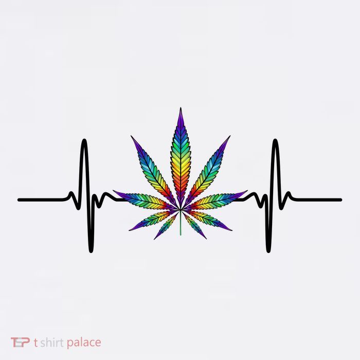 Marijuana Weed Leaf Heartbeat Beanie