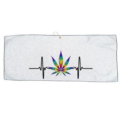 Marijuana Weed Leaf Heartbeat Large Microfiber Waffle Golf Towel