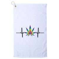 Marijuana Weed Leaf Heartbeat Golf Towel
