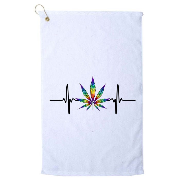Marijuana Weed Leaf Heartbeat Golf Towel
