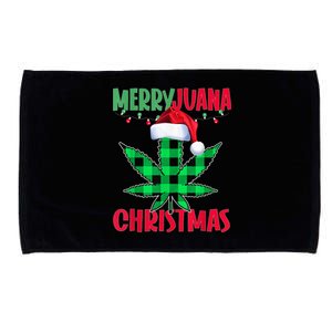 Merryjuana Weed Leaf Funny Christmas Pajama Xmas Microfiber Hand Towel