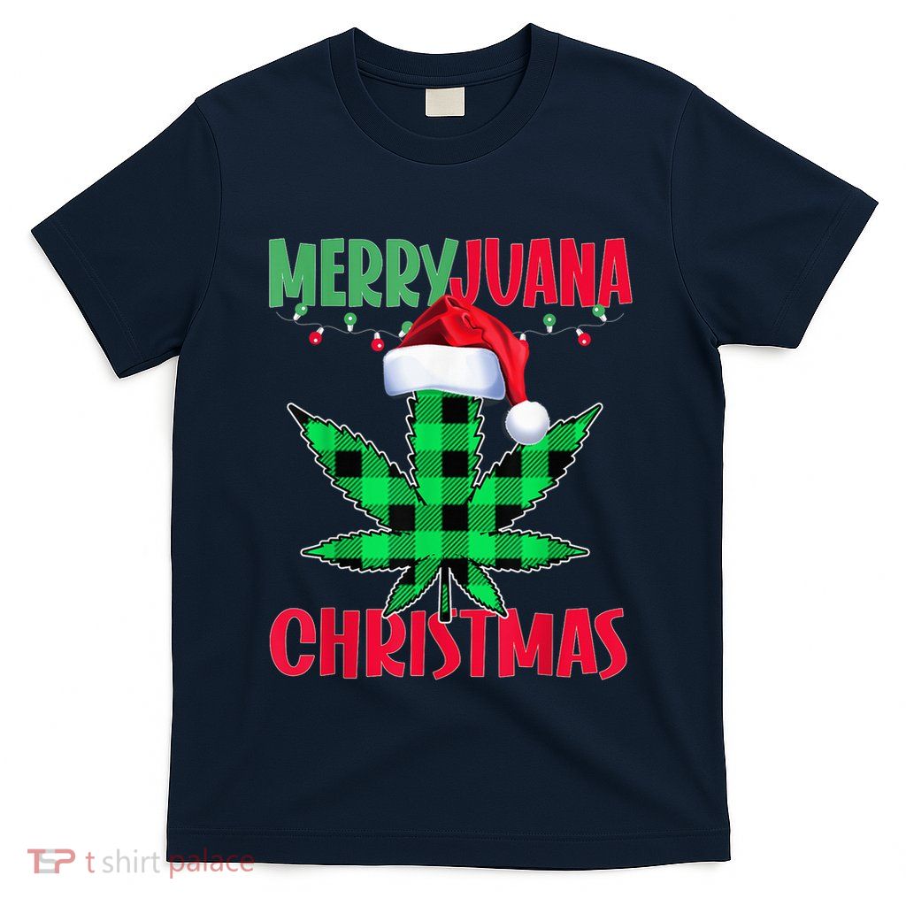 Merryjuana Weed Leaf Funny Christmas Pajama Xmas T-Shirt