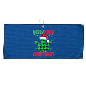 Merryjuana Weed Leaf Funny Christmas Pajama Xmas Large Microfiber Waffle Golf Towel