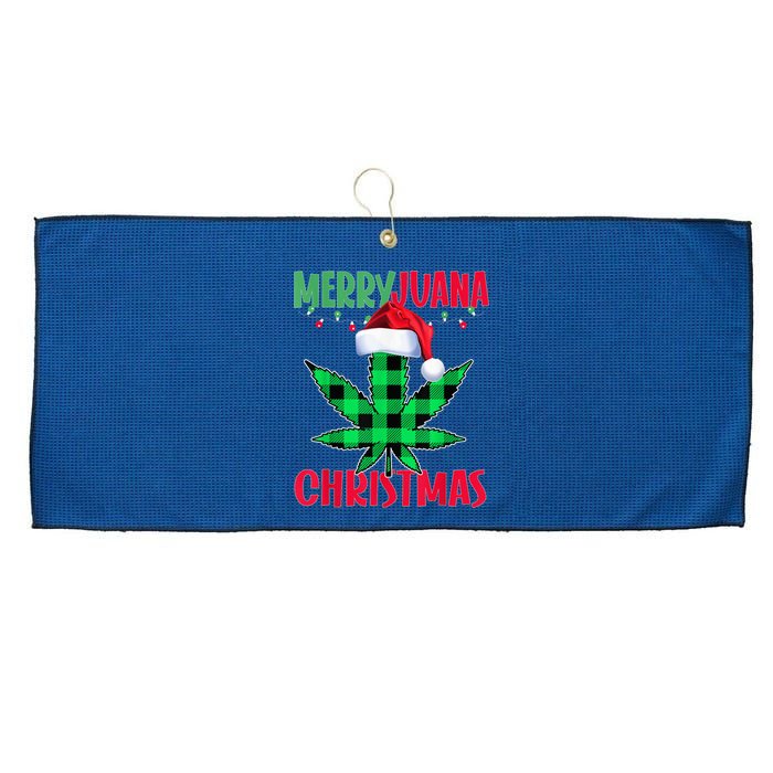 Merryjuana Weed Leaf Funny Christmas Pajama Xmas Large Microfiber Waffle Golf Towel