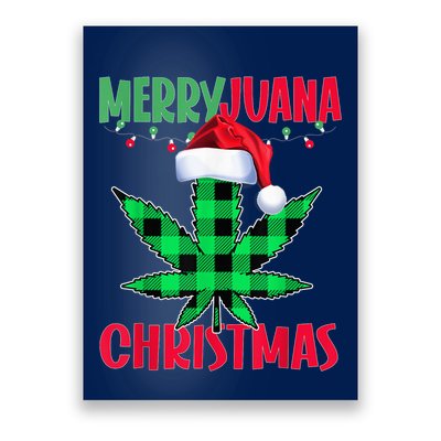 Merryjuana Weed Leaf Funny Christmas Pajama Xmas Poster