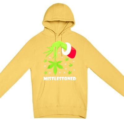 Mistlestoned Weed Leaf Cannabis Marijuana Ugly Christmas Premium Pullover Hoodie