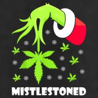 Mistlestoned Weed Leaf Cannabis Marijuana Ugly Christmas 7 Panel Mesh Trucker Snapback Hat