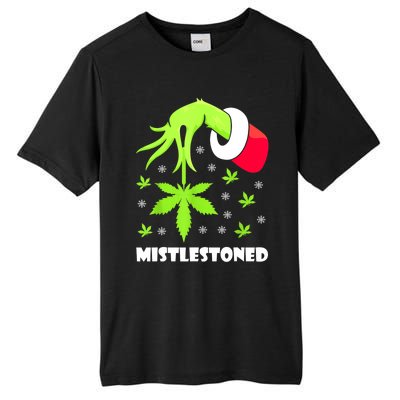 Mistlestoned Weed Leaf Cannabis Marijuana Ugly Christmas Tall Fusion ChromaSoft Performance T-Shirt