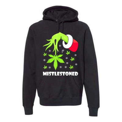 Mistlestoned Weed Leaf Cannabis Marijuana Ugly Christmas Premium Hoodie