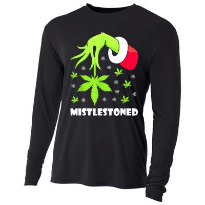 Mistlestoned Weed Leaf Cannabis Marijuana Ugly Christmas Cooling Performance Long Sleeve Crew