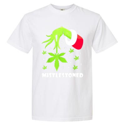 Mistlestoned Weed Leaf Cannabis Marijuana Ugly Christmas Garment-Dyed Heavyweight T-Shirt