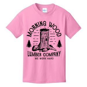 Morning Wood Lumber Company Funny Camping Carpenter Kids T-Shirt