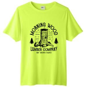 Morning Wood Lumber Company Funny Camping Carpenter Tall Fusion ChromaSoft Performance T-Shirt