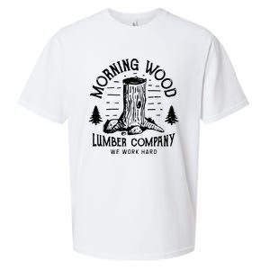 Morning Wood Lumber Company Funny Camping Carpenter Sueded Cloud Jersey T-Shirt