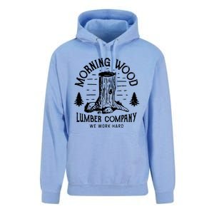 Morning Wood Lumber Company Funny Camping Carpenter Unisex Surf Hoodie