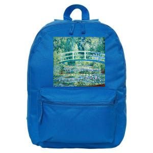 Monet's Water Lilies And Japanese Bridge Modern Art Painting Cute Gift 16 in Basic Backpack