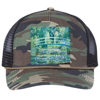 Monet's Water Lilies And Japanese Bridge Modern Art Painting Cute Gift Retro Rope Trucker Hat Cap