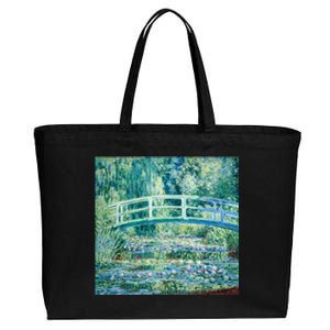 Monet's Water Lilies And Japanese Bridge Modern Art Painting Cute Gift Cotton Canvas Jumbo Tote