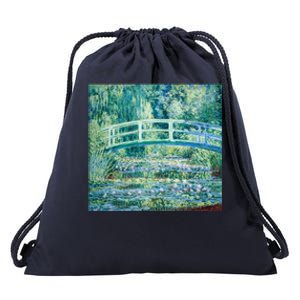 Monet's Water Lilies And Japanese Bridge Modern Art Painting Cute Gift Drawstring Bag