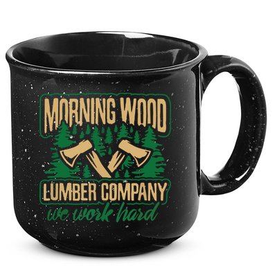 Morning Wood Lumber Company Funny Lumberjack Dad 15oz Campfire Ceramic Mug