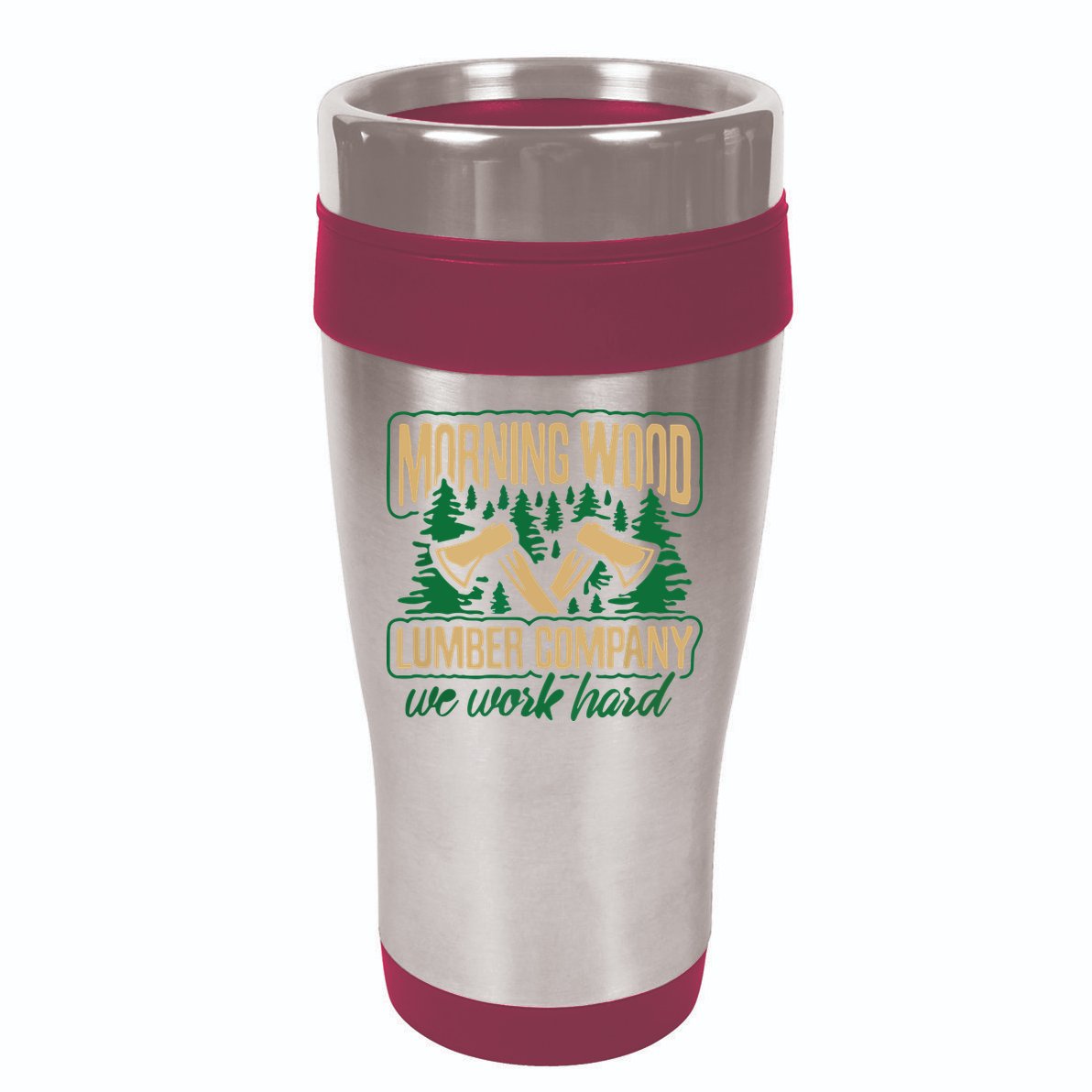 Morning Wood Lumber Company Funny Lumberjack Dad 16oz Travel Tumbler