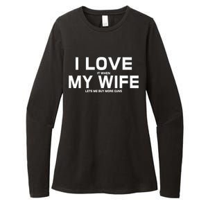 My Wife Loves To Buy More Guns Cute Gift Womens CVC Long Sleeve Shirt