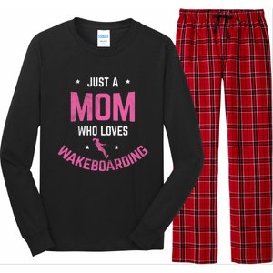 Mom Who Loves Wakeboarding Surfing Mother Wakeboarding Gift Long Sleeve Pajama Set