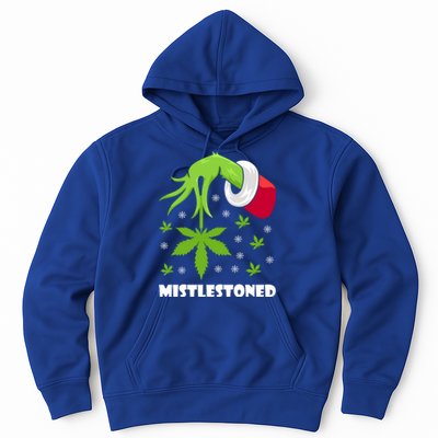 Mistlestoned Weed Leaf Cannabis And Marijuana Ugly Christmas Cool Gift Hoodie