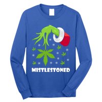 Mistlestoned Weed Leaf Cannabis And Marijuana Ugly Christmas Cool Gift Long Sleeve Shirt