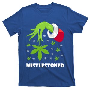 Mistlestoned Weed Leaf Cannabis And Marijuana Ugly Christmas Cool Gift T-Shirt