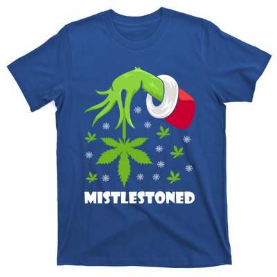 Mistlestoned Weed Leaf Cannabis And Marijuana Ugly Christmas Cool Gift T-Shirt