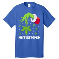 Mistlestoned Weed Leaf Cannabis And Marijuana Ugly Christmas Cool Gift Tall T-Shirt