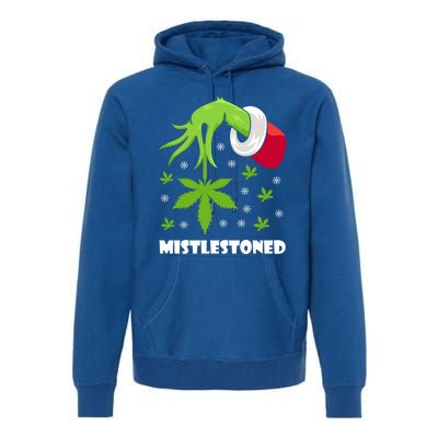 Mistlestoned Weed Leaf Cannabis And Marijuana Ugly Christmas Cool Gift Premium Hoodie